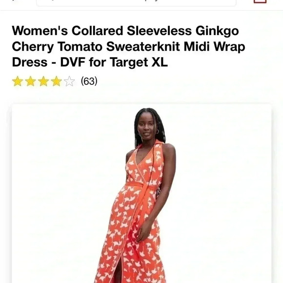 NWT Women's Collared Sleeveless Ginkgo Cherry Tomato Sweaterknit Midi Wr… - Picture 8 of 9